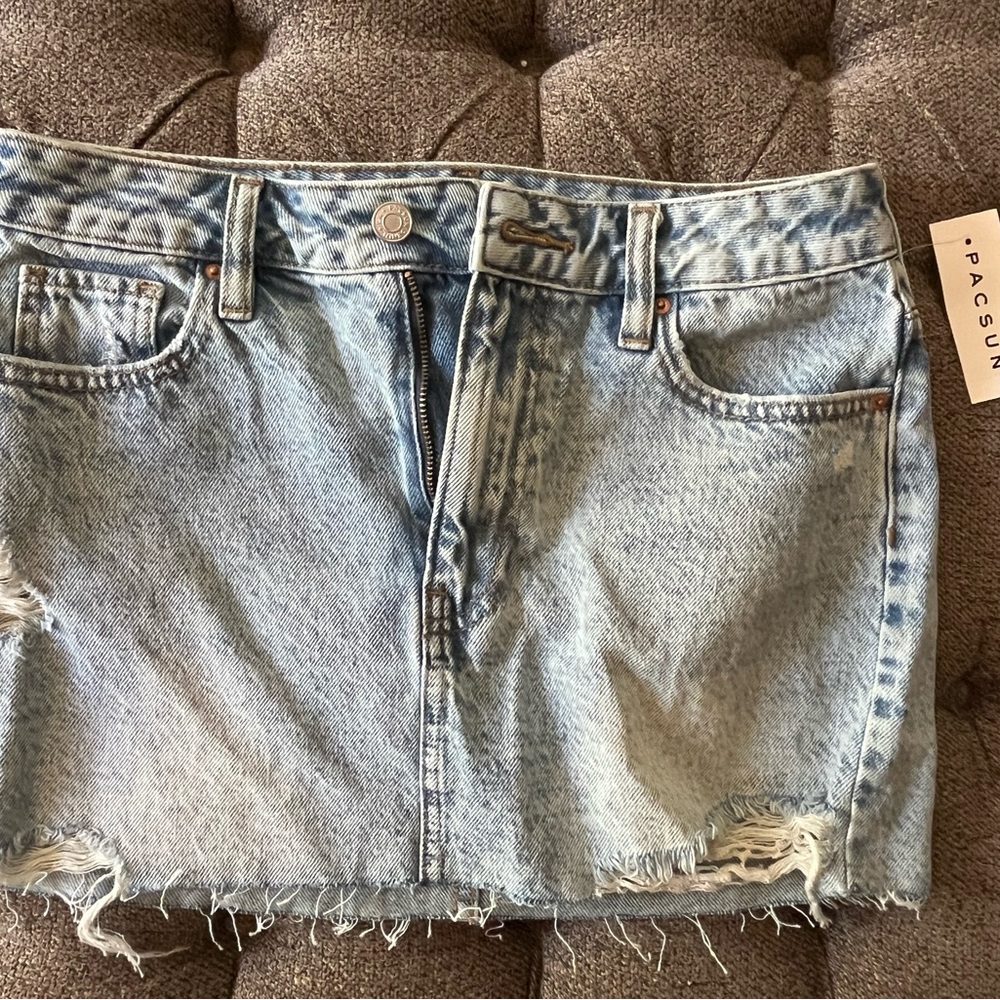 PacSun Faded Blue Denim Skirt